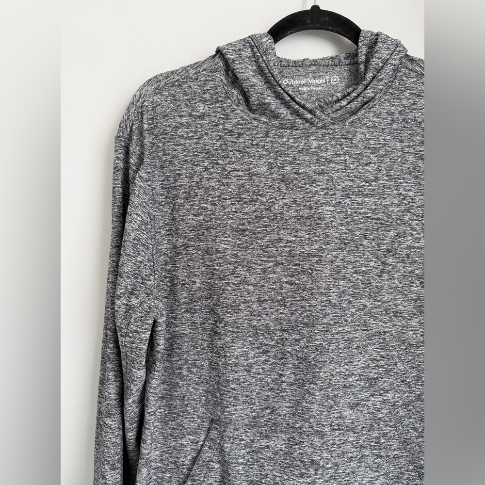Men’s Outdoor Voices Cloudknit Gray Pullover Hoodie Heathered Medium - Picture 5 of 7